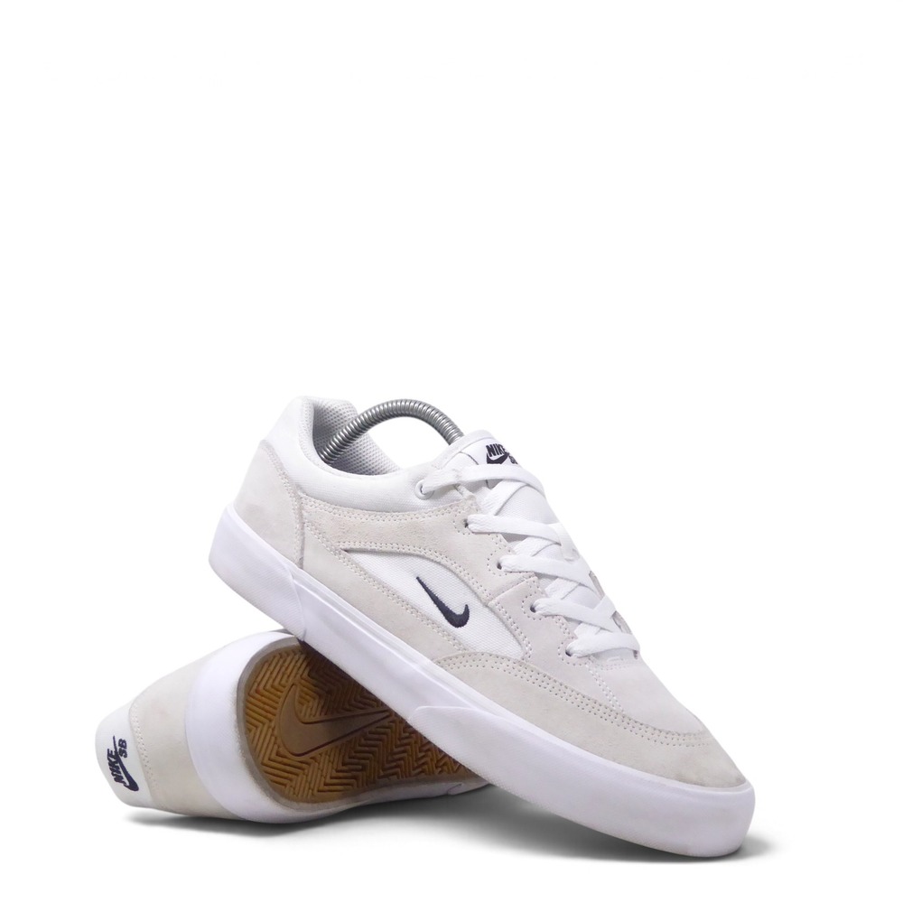 Nike Mens SB Malor White Suede Canvas Skate Shoes FV6064-101 Size 9.5